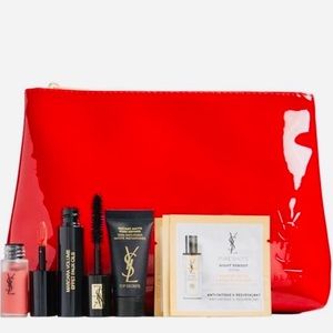 YSL Beauty Red Patent Case-Clutch Gift New